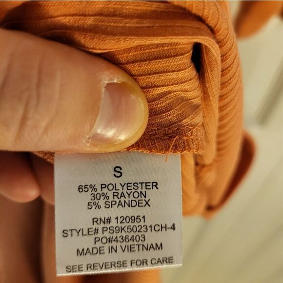 NWOT Pink Rose dusty peach half knotted sleeve midi dress - Picture 6 of 7